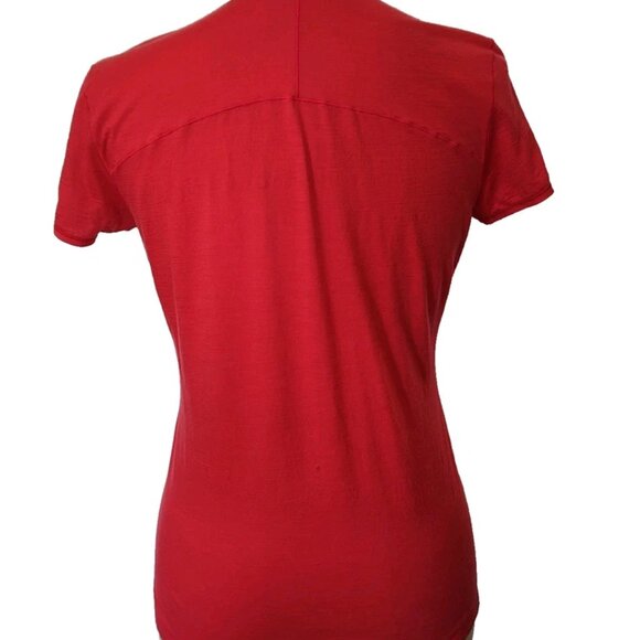 SmartWool Womens Coral Pink 100% Merino Wool Short Sleeve Top Medium AS IS - Picture 4 of 10